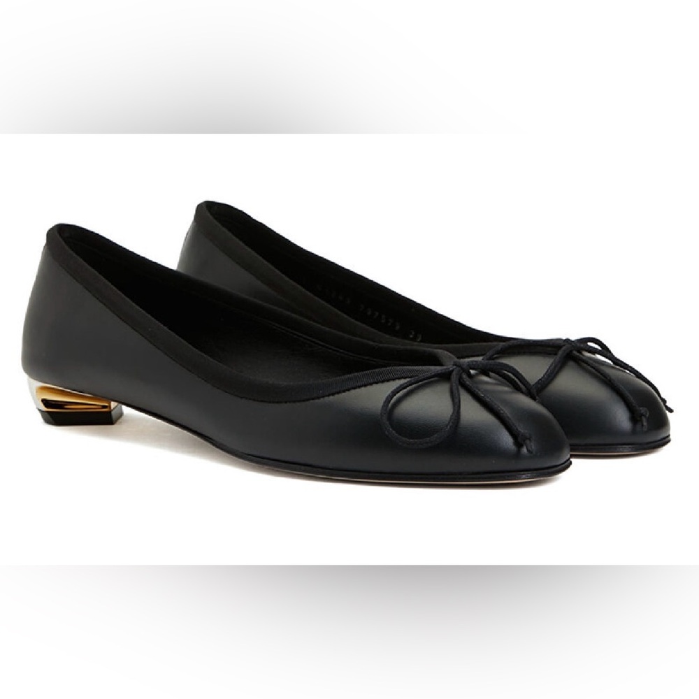 Alexander McQueen Leather Ballet Flats Black / Sliver/ Gold EU 38 / US 8